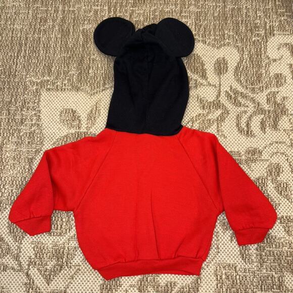 Vintage 80’s 90’s Disney Babies Mickey Red Hoodie Mickey Ears Size 6-12 Months - Picture 16 of 16